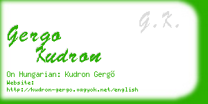 gergo kudron business card