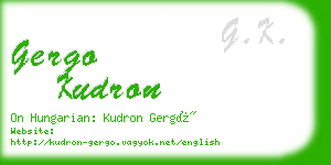 gergo kudron business card